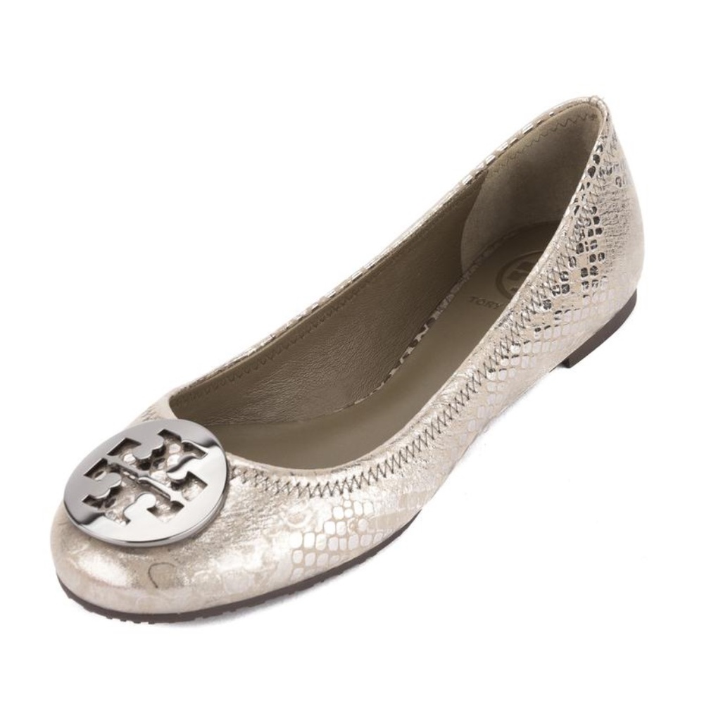 Tory Burch Reva Ballet Metallic Cobra.